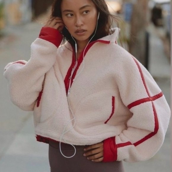 FP Movement by Free People Jackets & Blazers - Women's Cream and Red Jacket